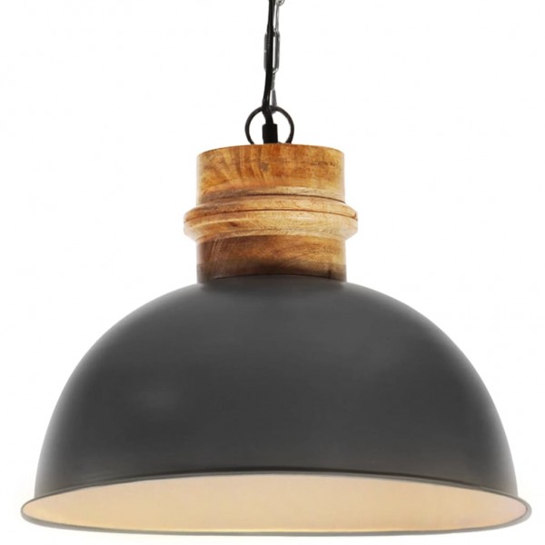 Lámpara colgante industrial redonda mango gris 42 cm E27 Lámpara colgante industrial redonda mango gris 42 cm E27 D