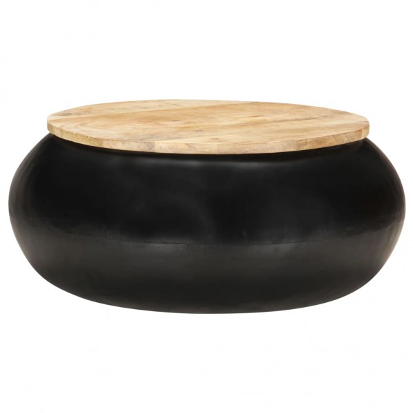 Mesa de centro de madeira maciça de mangue preto 68x68x30 cm D