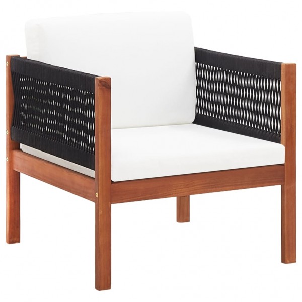 Cadeira de jardim com almofada de madeira maciça de acacia D