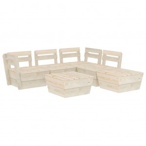 Muebles de palets para jardín 6 pzas madera de abeto impregnada D