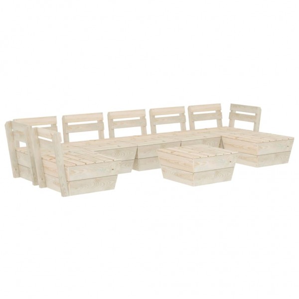 Muebles de palés para jardín 8 pzas madera de abeto impregnada D