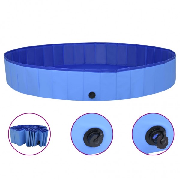 Piscina para perros plegable PVC azul 200x30 cm D