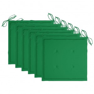 Cojines de silla de jardín 6 uds tela Oxford verde 50x50x3 cm D