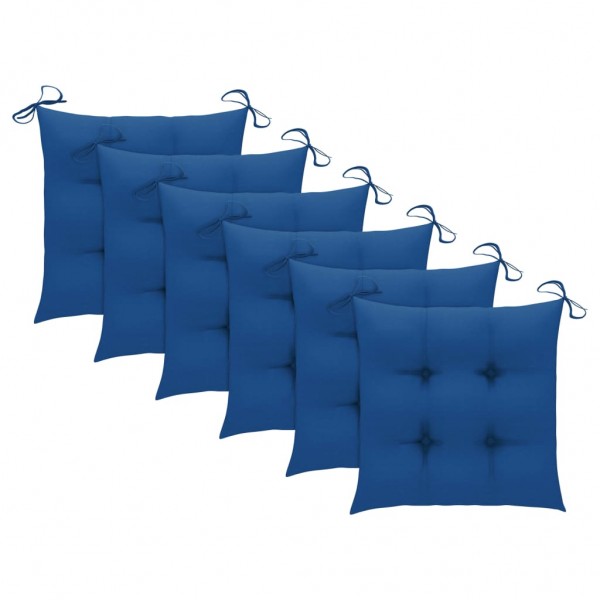 Cojines de silla 6 unidades tela azul claro 50x50x7 cm D