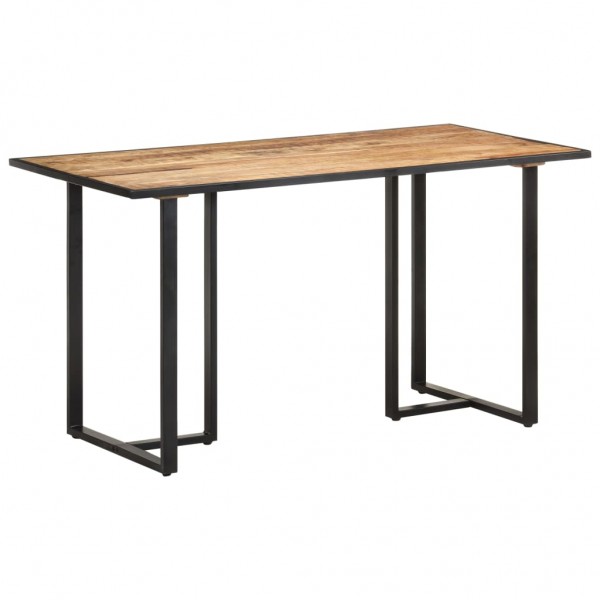 Mesa de jantar de madeira maciça de mangue áspero de 140 cm D