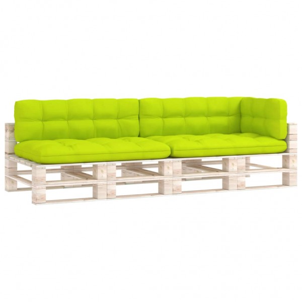 Acessórios de sofá de paletes 5 unidades tecido verde claro D