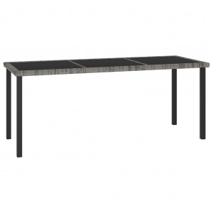 Mesa de jantar para jardim Ratão sintético cinza 180x70x73 cm D