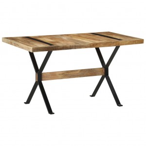 Mesa de comedor madera de mango rugosa 140x70x76 cm D