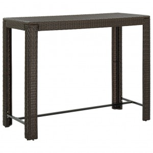 Mesa alta de jardim ratan sintético marrom 140.5x60.5x110.5 cm D