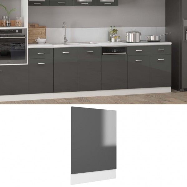 Panel para lavavajillas contrachapada gris brillo 45x3x67 cm D