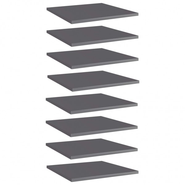 Estantes estantería 8 uds aglomerado gris brillo 40x40x1.5 cm D