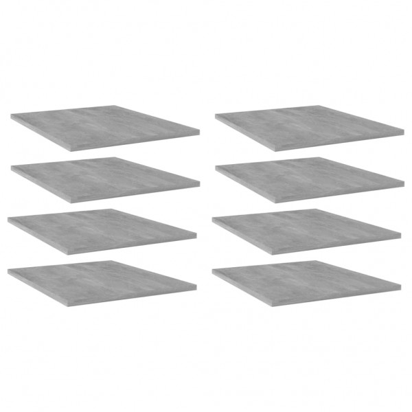 Estantes estantería 8 uds aglomerado gris hormigón 40x50x1.5 cm D