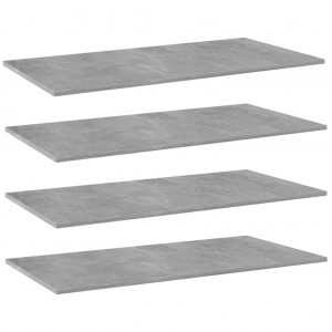 Estante para estantería 4 uds madera gris hormigón 100x50x1.5cm D
