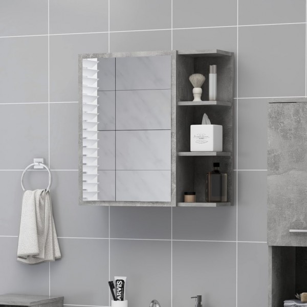 Armário espelho banheiro revestimento de concreto cinza 62.5x20.5x64 cm D