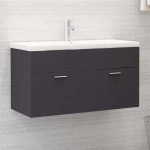Armário de lavatório madeira grey 90x38.5x46 cm D