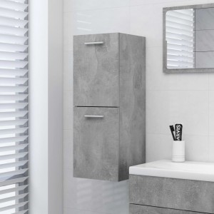 Armario de baño madera contrachapada gris hormigón 30x30x80 cm D