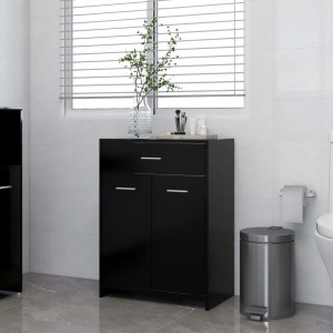 Armario de baño madera contrachapada negro 60x33x80 cm D