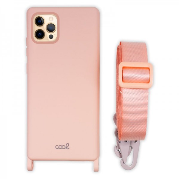 Carcaça COOL para iPhone 12 Pro Max Faixa de rosa D