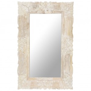 Espejo de madera maciza de mango blanco 80x50 cm D