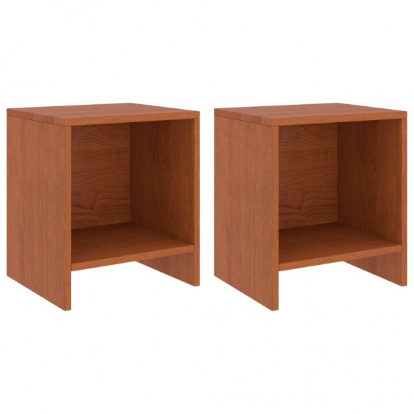 2 mesas de noite de madeira de pinho marrom mel 35x30x40 cm D