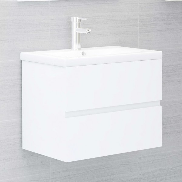 Armário de lavatório de madeira branco 60x38.5x45 cm D