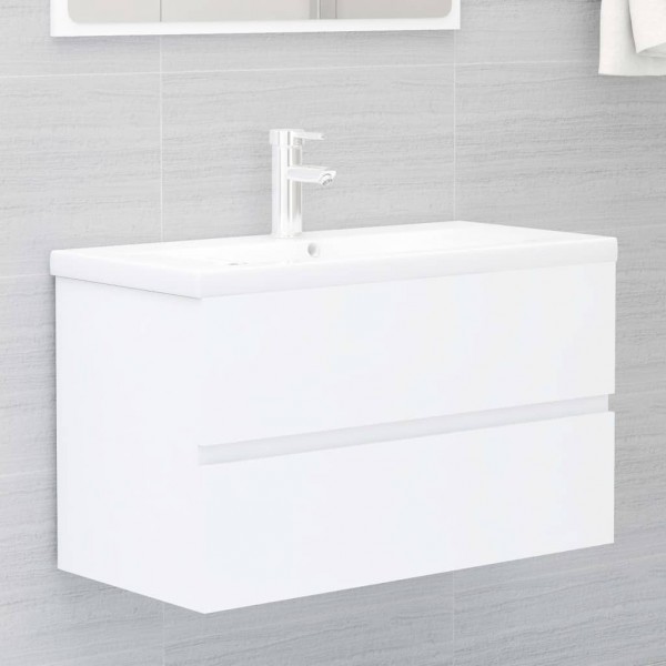 Armario para lavabo madera contrachapada blanco 80x38.5x45 cm D