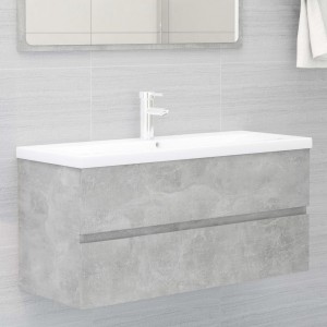 Armario para lavabo contrachapada gris hormigón 100x38.5x45 cm D