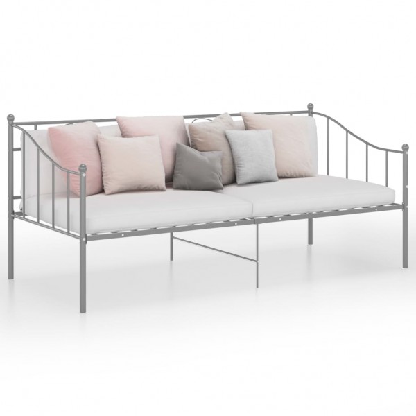 Estructura de sofá cama de metal gris 90x200 cm D