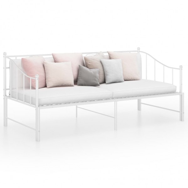 Estructura de sofá cama extraíble de metal blanco 90x200 cm D