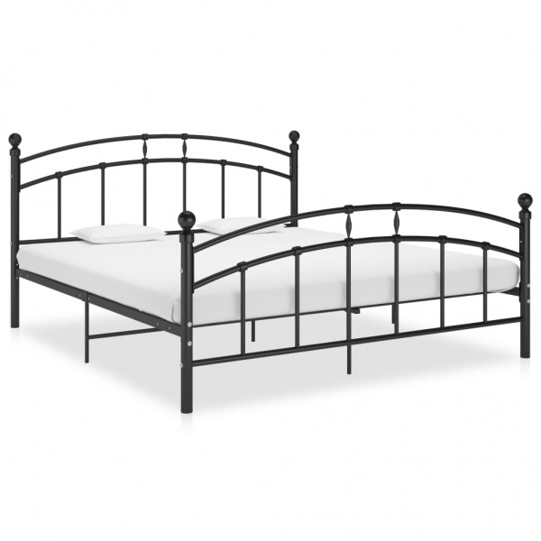 Estrutura de cama de metal preto 140x200 cm D