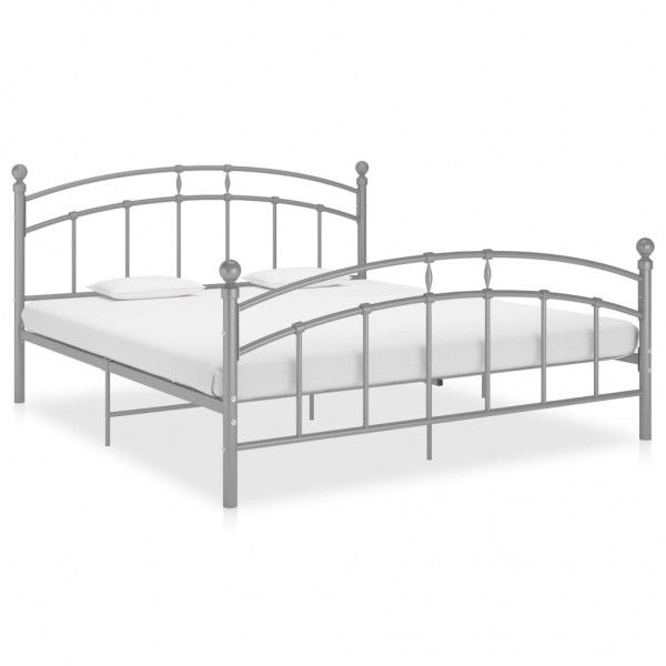 Estructura de cama de metal gris 200x200 cm D