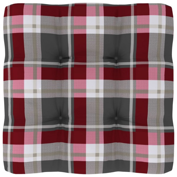 Cusco para sofá de paletes de tecido quadrado vermelho 60x60x12 cm D