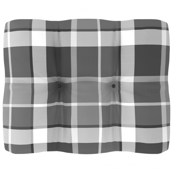 Cojín para sofá sofá de palets tela a cuadros gris 50x40x12 cm D
