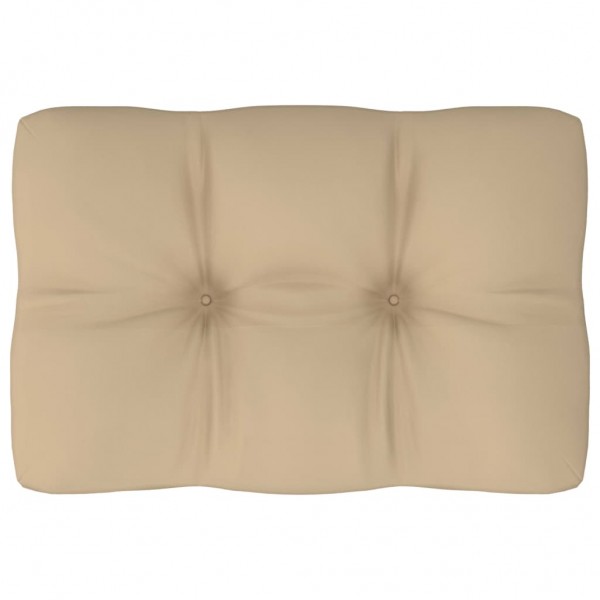 Cojín para sofá de palets de tela beige 60x40x12 cm D