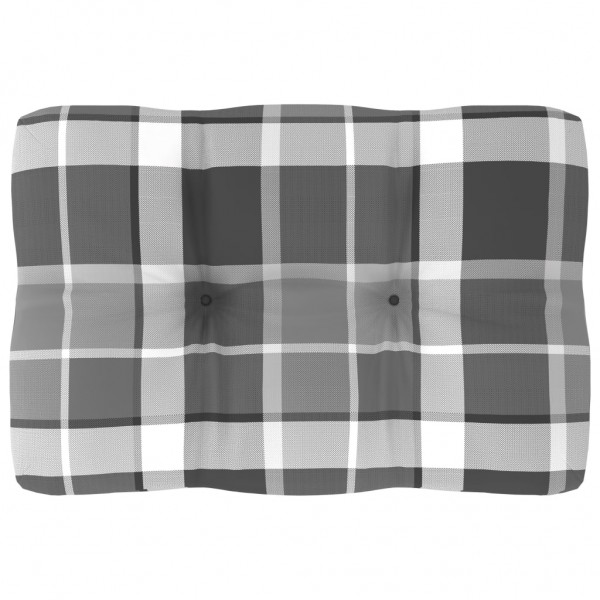Cojín para sofá sofá de palets tela a cuadros gris 60x40x12 cm D