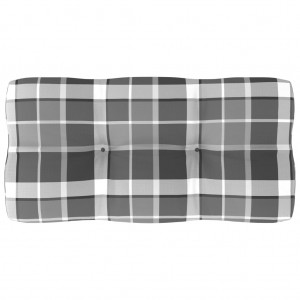 Cojín para sofá sofá de palets tela a cuadros gris 80x40x10 cm D