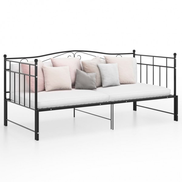 Estrutura do sofá cama removível de metal preto 90x200 cm D