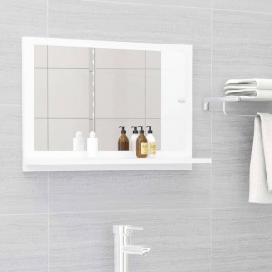 Espelho de casa de banho madeira contraplacada branca 60x10,5x37 cm D