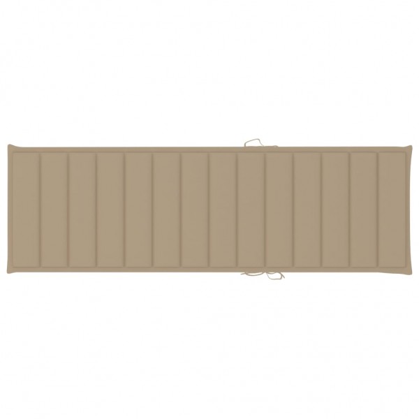 Cojín de tumbona de tela Oxford beige 200x60x3 cm D