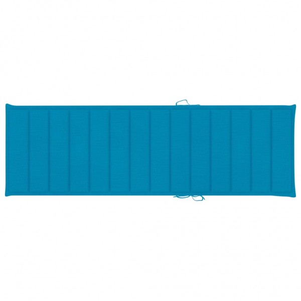 Cojín de tumbona de tela Oxford azul 200x60x3 cm D