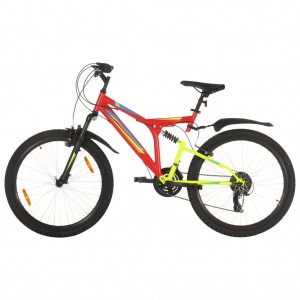 Bicicleta de montanha 21 velocidades 26 polegadas roda vermelha 49 cm D