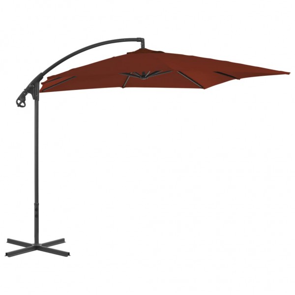 Um guarda-chuva com poste de aço terracote 250x250 cm D