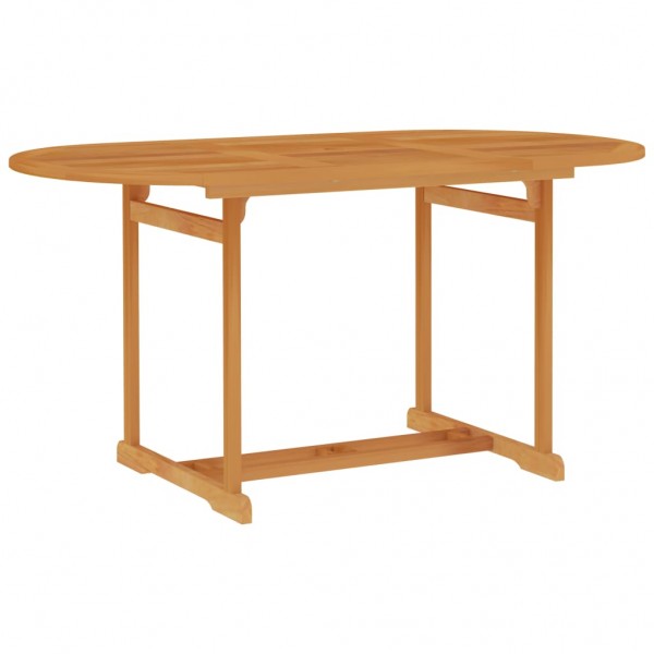 Mesa de jardín de madera maciza de teca 150x90x75 cm D