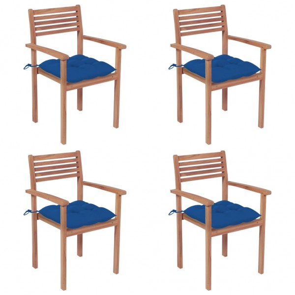 Cadeiras de jardim de madeira maciça de teca azul D
