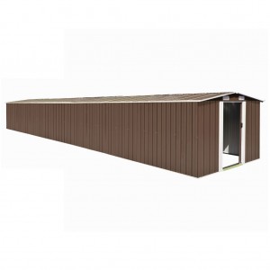 Cobertura de jardim de aço galvanizado marrom 257x990x181 cm D