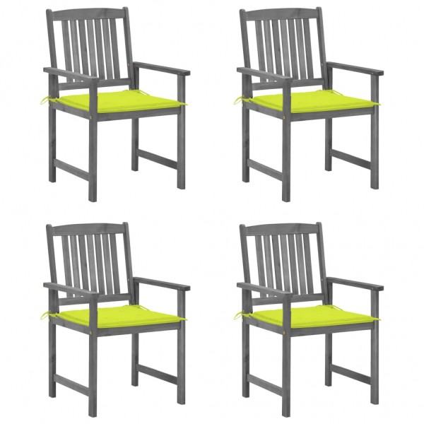 Cadeiras de jardim de madeira maciça de acacia cinza D