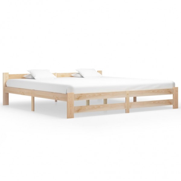 Estrutura de cama madeira maciça de pinho 200x200 cm D