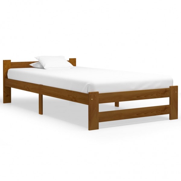 Estrutura da cama madeira maciça pinho marrom mel 100x200 cm D