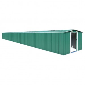 Cobertura de jardim de aço galvanizado verde 257x990x181 cm D