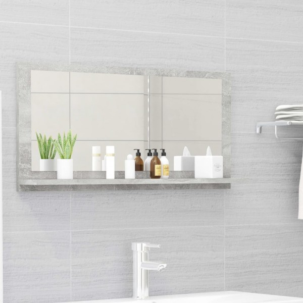 Espelho de casa de banho madeira contraplacada cinza 80x10.5x37 cm D